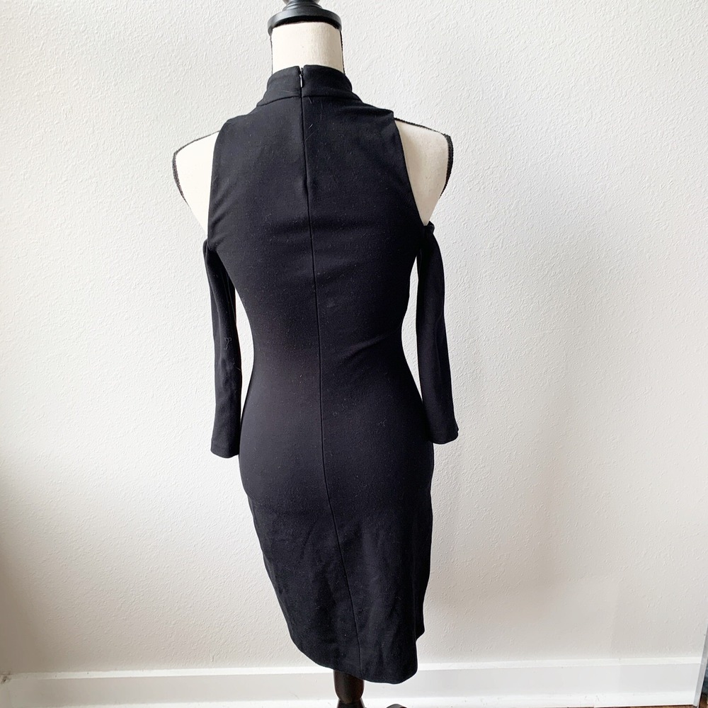 L'AGENCE Womens Turtleneck Dress Size XS Black Nico Cold Shoulder Stretch NEW - Picture 6 of 9